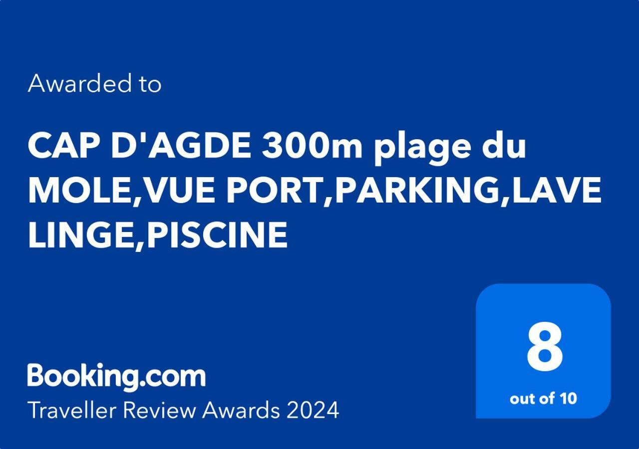 Cap D'Agde 300M Plage Du Mole,Vue Port,Parking,Lave Linge,Piscine Lejlighed Eksteriør billede
